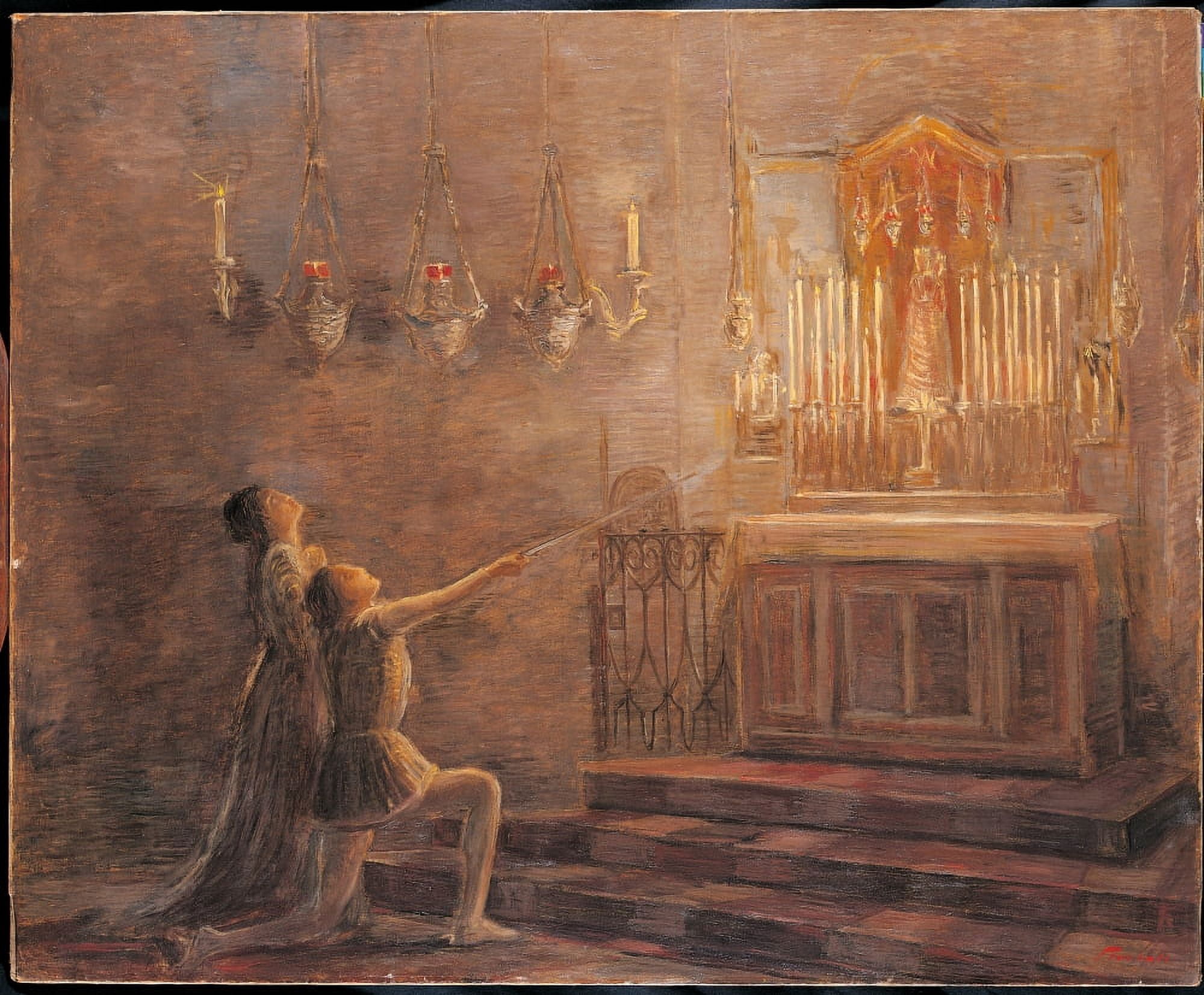 Parisina Ugo And Parisina In The Pavilion In Loreto (The Offering Of The Sword) Canvas Art - (36 x 24)