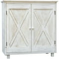 thumbnail image 1 of Parisloft 2 Barn Door Accent Wood Floor Cabinet, Whitewashed, 32.25"H, 1 of 5
