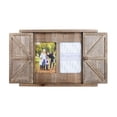 thumbnail image 1 of Parisloft 2 Openings Barn Door Wood Wall Picture Frame for 5x7 Photo, Rustic Brown, 1 of 8