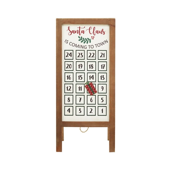 Parisloft 23"H Christmas Tabletop Advent Calendar, Christmas Countdown Wood Easel with 24 Day Countdown for Christmas Holiday Home Door Decor Party Supplies