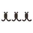 thumbnail image 1 of Parisloft Antique Brown Set of 3 Rope Cast Iron Double Wall Hooks, 1 of 4