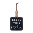 thumbnail image 1 of Parisloft Bless This Kitchen Wood Wall Decor, Cutting Board Shaped Kitchen Decor with a Leather Hanger, Farmhouse Rustic Wood Kitchen Decor, 6.375"W x 10"H, 1 of 9