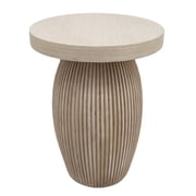 Parisloft Boho Accent Round End Table - 15.7"Dia. x 20.5"H, Small Side Table Circular Nightstand Plant Stand, Sofa Side Table for Livng Room Bedroom Small Space