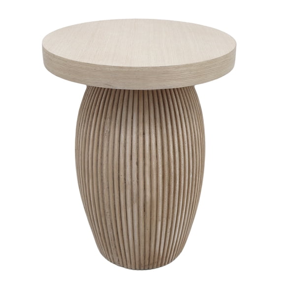 Parisloft Boho Accent Round End Table - 15.7"Dia. x 20.5"H, Small Side Table Circular Nightstand Plant Stand, Sofa Side Table for Livng Room Bedroom Small Space