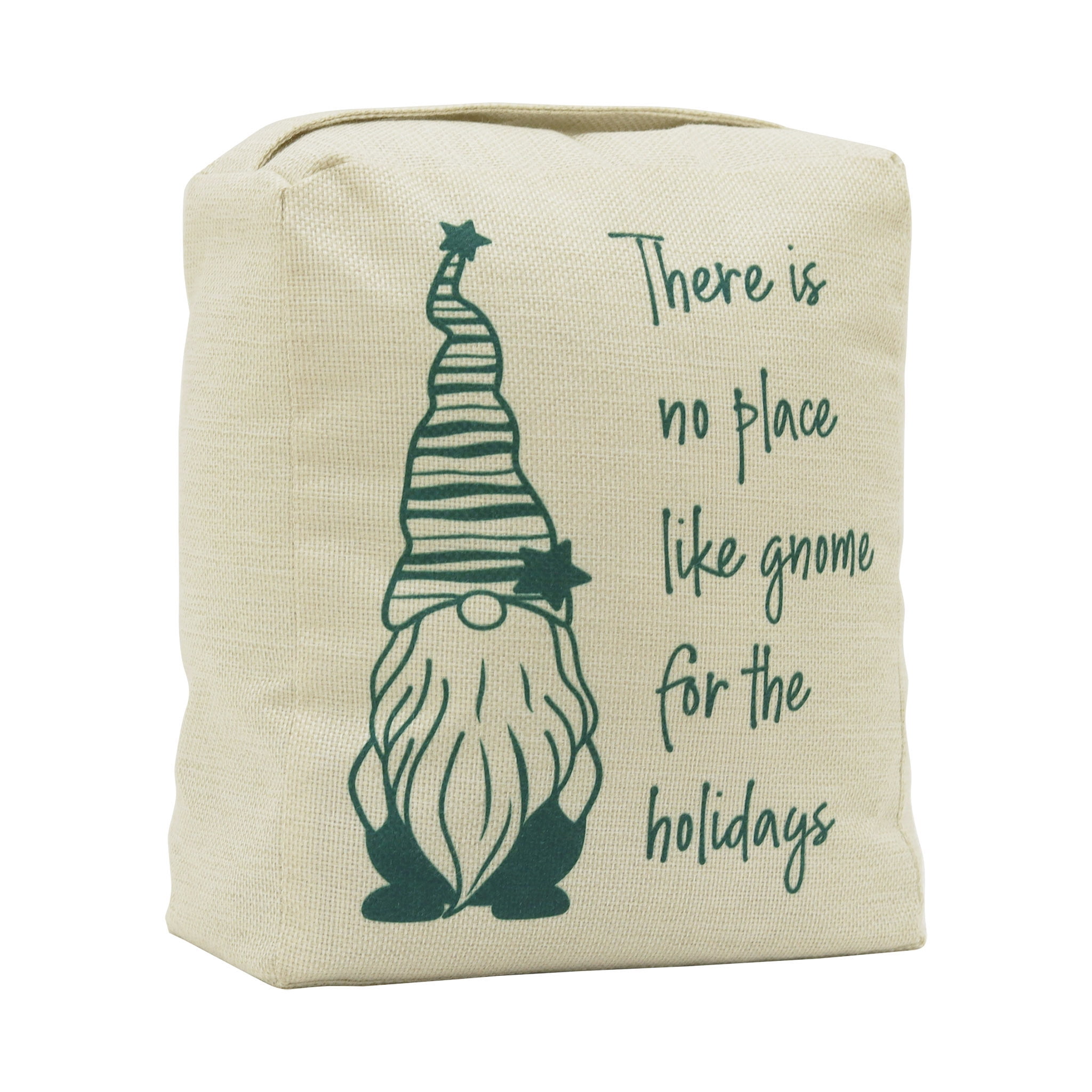 Parisloft Christmas Weighted Fabric Door Stop with handle - There Is No Place Like Gnome for the Holiday, Christmas Decor