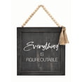 thumbnail image 1 of Parisloft Everything Is Figureoutable Wall Sign with Wood Bead Sring Hanger, Rustic Farmhouse Decor, Black, 1 of 5