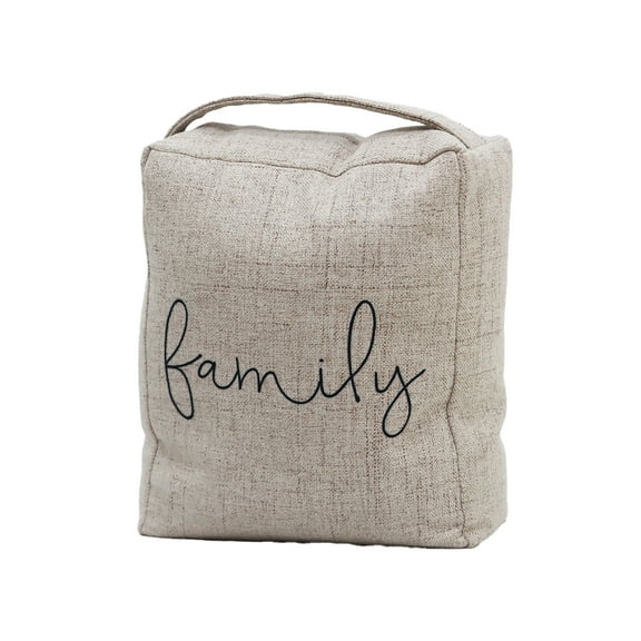 Parisloft Family Weighted Fabric Doorstop with Handle, 7.875 x 4.75 x 9 inches