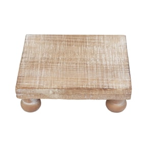Parisloft Farmhouse Rustic Wood Table Riser, Decorative Wood Display Riser, Farmhouse Wood Stand,5.9"W