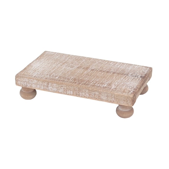 Parisloft Farmhouse Rustic Wood Table Riser, Decorative Wood Display Riser, Farmhouse Wood Stand, 7.9"W