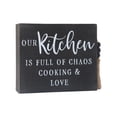 thumbnail image 1 of Parisloft Our Kitchen Is Full Of Chaos Cooking And Love Wood Tabletop Sign, Rectangle Black Wood Block Kithen Sign with a Wood Beaded Jute Tassel, Farmhouse Rustic Kitchen Decor, 7.625 x 5.875 inches, 1 of 8