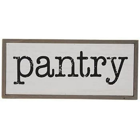 Parisloft Pantry Rustic Wood Block Sign, Small Farmhouse Tabletop Decor for Kitchen
