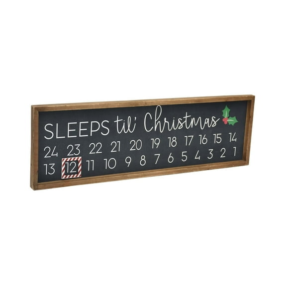 Parisloft Sleeps Til' Christmas Wood Frame Wall Countdown Calendar with Magnet