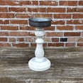 thumbnail image 1 of Parisloft Whitewashed Wood and Metal Pillar Candle Holder, Farmhouse Style, 8-7/8"H, 1 of 11