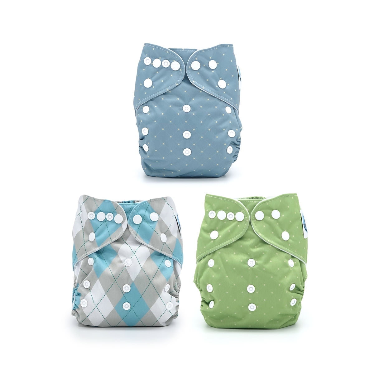 Park Avenue Collection, 3 Pocket Cloth Diapers for Babies + 3 Cloth Diaper Inserts | Bubble Butt Baby