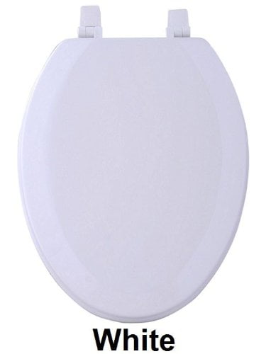 Fantasia 19 Inch White Elongated Wood Toilet Seat