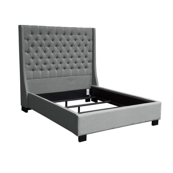 Park Ave Eastern King Tufted Wing Bed by Diamond Sofa - Grey