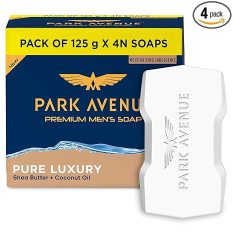 Park Avenue Premium Mens Soaps for Bath  Pure Luxury | 125g (Pack of 4)