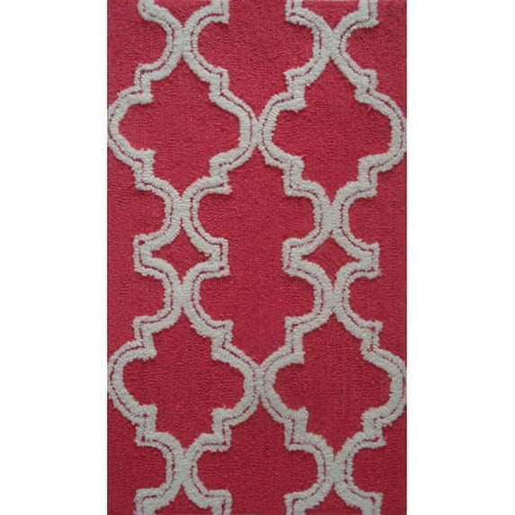 Park Avenue Rugs Handmade Raspberry/White Area Rug