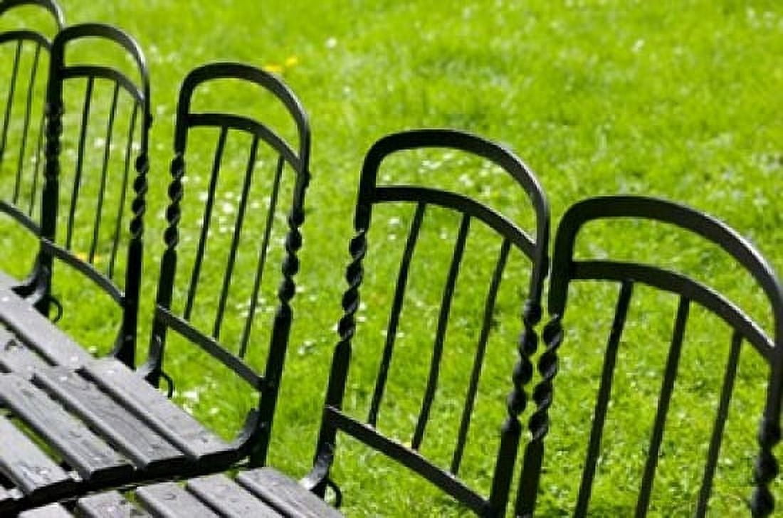 Park Benches in Palace Gardens Austria Canvas Art - Walter Bibikow DanitaDelimont (26 x 17)