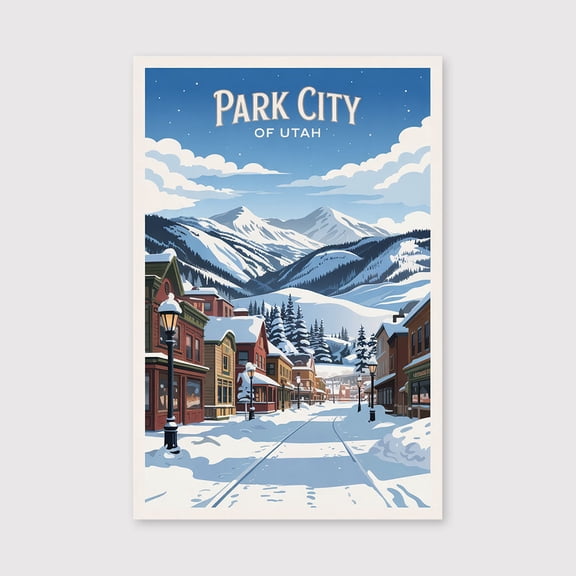Park City Travel Print Canvas Wall Art, Park City Wall Hanging Home decor Park City Canvas Art, Utah Art Canvas Travel Canvas-1WN629