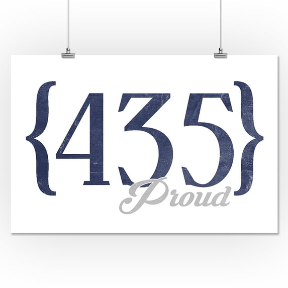 Park City, Utah - 435 Area Code (Blue) - Lantern Press Artwork (16x24 Giclee Gallery Print, Wall Decor Travel Poster)