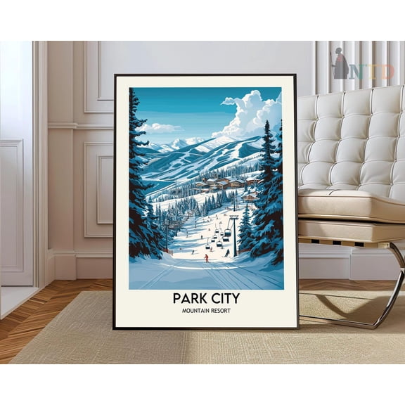 Park City Utah Ski Poster, Unframed Paper Poster 16x20in