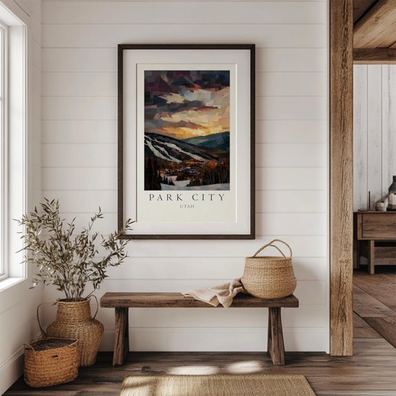 Park City Utah Travel Ski Town Art, Unframed Poster
