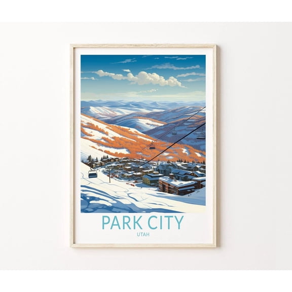 Park City Utah Winter Ski Wall Art Home Decor
