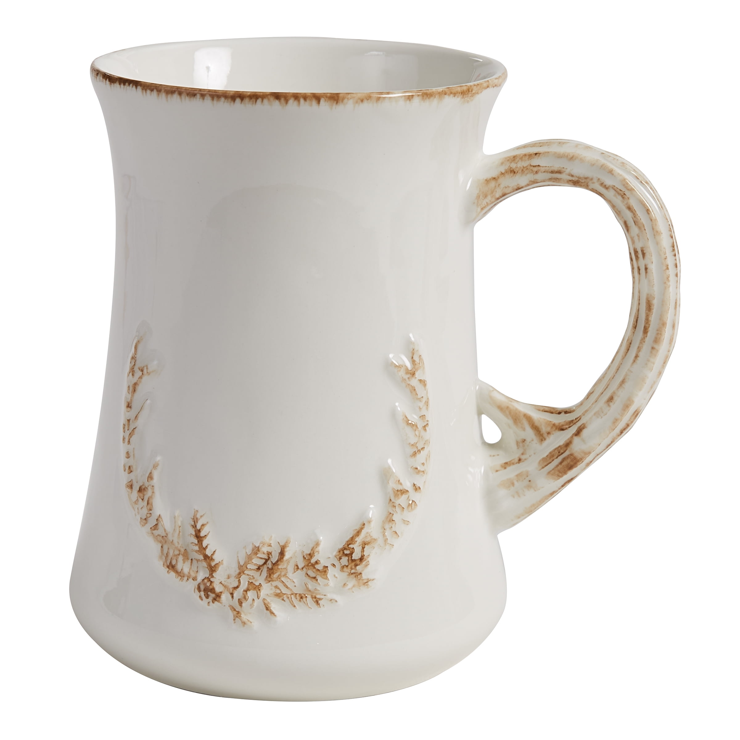 White Ceramic Christmas Mug with Antler Design