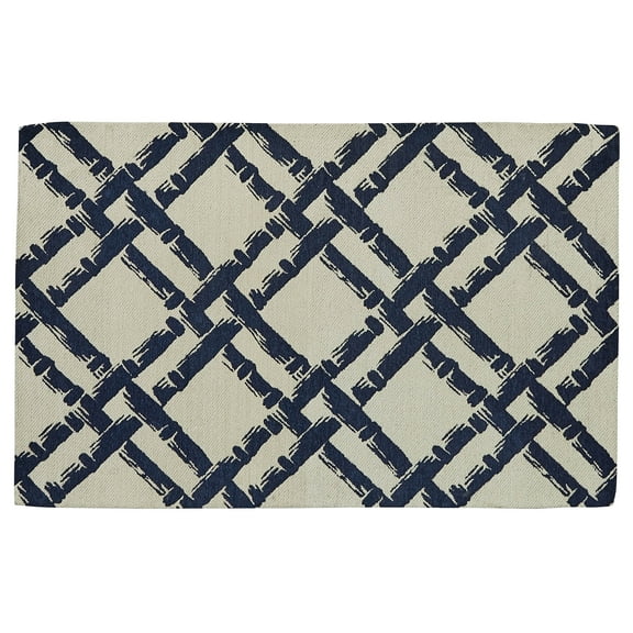 Park Designs Bamboo Trellis Blue Indoor Rug 2' x 3'