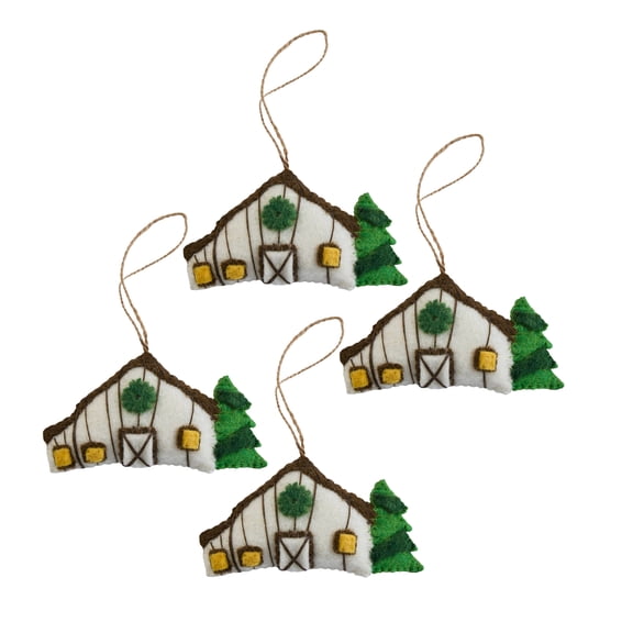 Park Designs Barn Wool Felt Ornament Set of 4