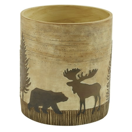 Park Designs Beige Black Forest Waste Basket