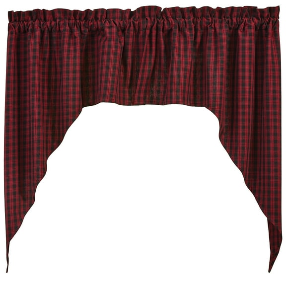 Park Designs Black Bear Red Dawn Swags Pair 72" x 36"
