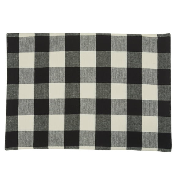 Park Designs Black & Cream Buffalo Check Backed Placemat Set of 4