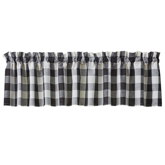 Park Designs Black & Cream Buffalo Check Valance 14''L