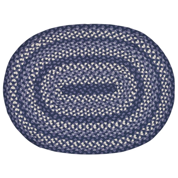Park Designs Bluestone Braided Blue Oval Indoor Rug 32" x 42"