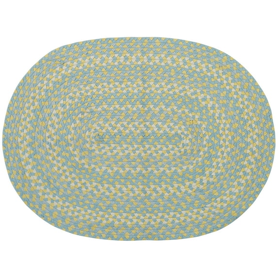 Park Designs Cozy Cottage Braided Blue Oval Indoor Rug 32"x 42"