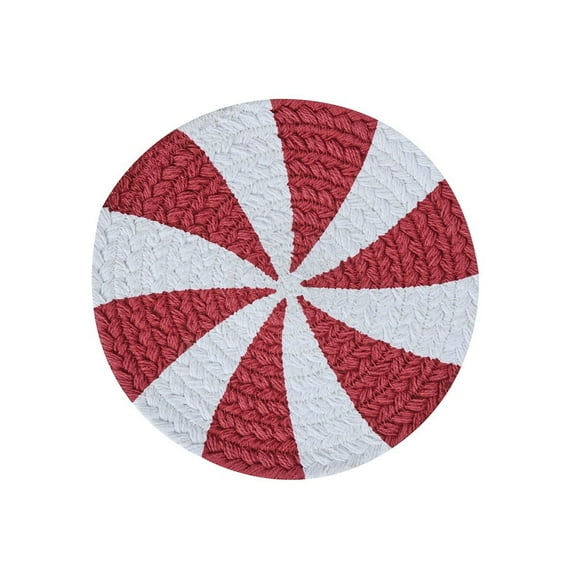 Split P Split P Peppermint Candy Printed Braided Trivet 8" Dia