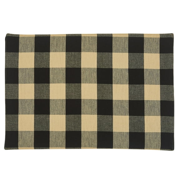 Park Designs Buffalo Check Backed Black Placemat Set of 4