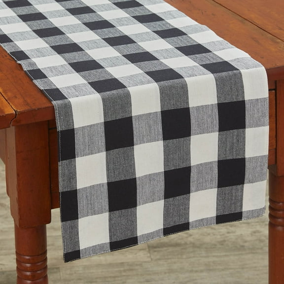 Park Designs Buffalo Check Backed Black Table Runner 14" x 72"