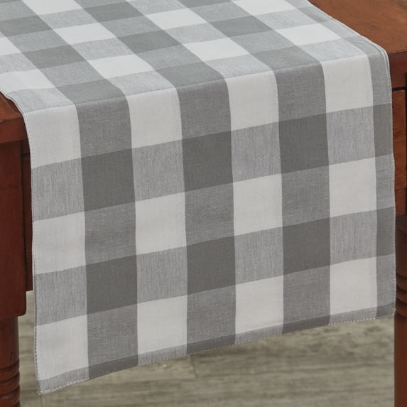 Park Designs Buffalo Check Backed Gray Table Runner 13" x 36"