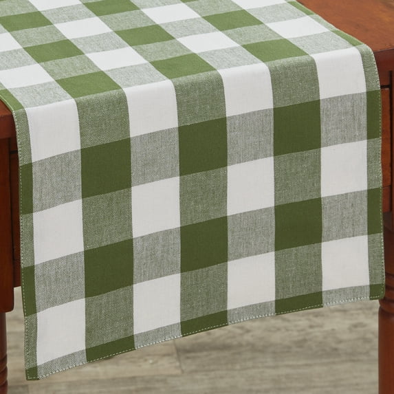 Park Designs Buffalo Check Backed Green Table Runner 13" x 36"
