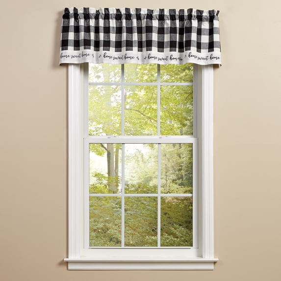 Park Designs Buffalo Check Home Lined Black Valance 60" x 14"