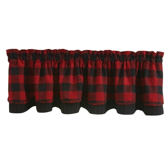 Park Designs Buffalo Check Lined Layered Valance 72" x 16"