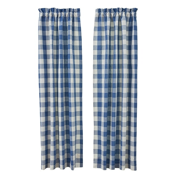 Park Designs China Blue Buffalo Check Panels 63"L