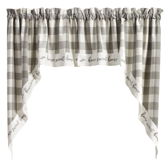 Park Designs Buffalo Check Home Lined Dove Swags 72" x 36"