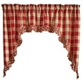 thumbnail image 1 of Park Designs Buffalo Check Ruffled Garnet Swags 36" L, 1 of 6