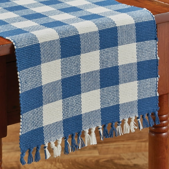 Park Designs China Blue Buffalo Check Table Runner 13" x 36"L