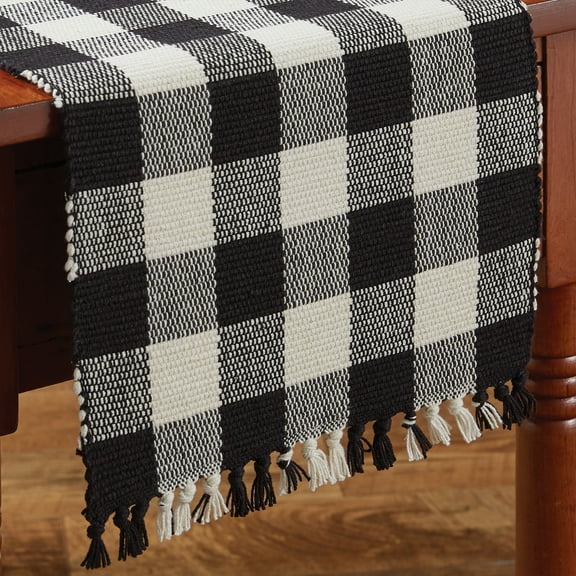 Park Designs Buffalo Check Table Runner - 54''L - Black & Cream