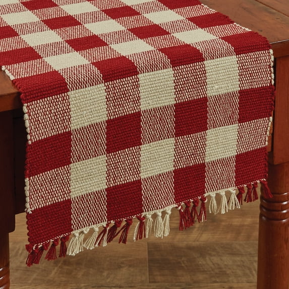 Park Designs Buffalo Check Table Runner - 54"L - Garnet